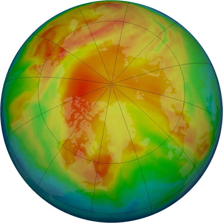 Arctic ozone map for 07 February 2013